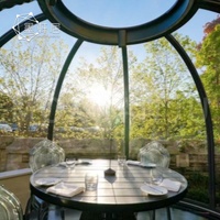 Dôme en plastique transparent entièrement en verre, tente géodésique pour habitation