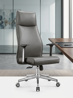 Chaise de bureau exécutive ergonomique à dossier haut en cuir PU, pivotante, avec appui-tête, pour salle de réunion, bureau à domicile