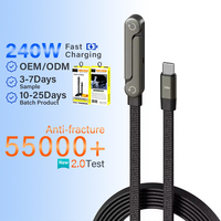 Support pliable 2-en-1 240W pour tablette et téléphone avec câble de charge rapide USB-C pour iPhone 15 16 17 Pro Max Xiaomi Samsung