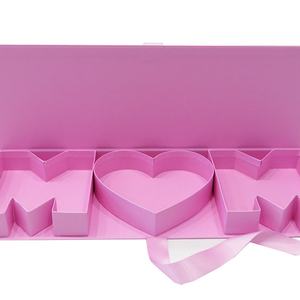Caja de Regalo con Forma de Letra MOM, Rellenable, de Cartón, con Diseño Floral y Dulces para el Día de la Madre - Product Image 6