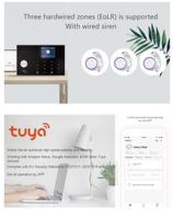 Kit Système d'Alarme Tuya WiFi 4G CID avec Écran 2,4 Pouces, Pack Antivol Domestique avec Capteur de Mouvement PIR et Capteur de Porte