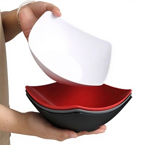 Tazón Cuadrado de Plástico para Sopa MU, Plato para Cena, Plato para Ensalada, Plato para Comida Occidental, Tazón para Fideos Fritos - Product Image 1