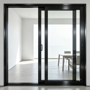 Porte coulissante en aluminium à cadre noir, prix d'usine, isolation thermique, options de vitrage multiples personnalisées pour la maison - Product Image 3