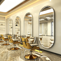 Miroir de salon de coiffure sur mesure OEM, miroir mural moderne avec éclairage LED pour la rénovation de salon de coiffure