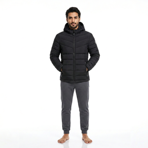 High Quality Men's Casual Winter Puffer Jacket in Black Custom Logo <b>Down</b> Jacket for Cold Weather for Outdoor Activities - Product Image 1