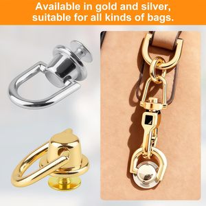 PCS D Rings For <b>Purse</b> Straps Gold Silver Degree Rotatable Metal D Ring Hardware With Stud Screw Ball Rivets Metal Bag Hardware C - Product Image 3