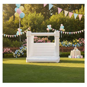Château gonflable professionnel en PVC pour enfants et adultes, blanc pastel, pour mariage, pour enfants - Product Image 1