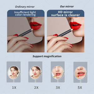 Espejo cosmético de escritorio dorado personalizado, espejos de aumento de doble cara para tocador de uso doméstico - Product Image 4