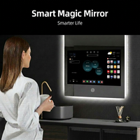 Miroir intelligent anti-buée pour salle de bain, étanche, avec système Google, rétroéclairage LED, tactile, miroir magique, taille personnalisée pour appartement, hôtel, projet