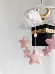Accessori per Lettino Neonato Rosa, Decorazione Islamica per <span class=keywords><strong>Cameretta</strong></span> con Kaaba, Cubo del Corano Musicale, Mobile per Culla - Product Image 5