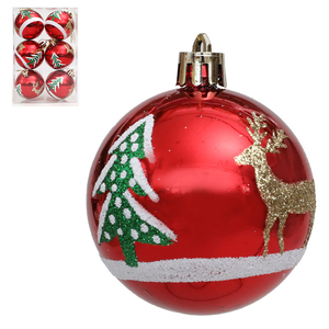 Bolas de Navidad de Plástico de Alta Calidad de 6 cm, Color Rojo, Verde y Dorado, Adorno de Alce, Colgante para Árbol y Decoración de Fiestas - Product Image 4