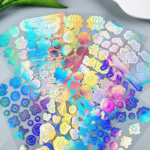 Autocollants de <span class=keywords><strong>tatouage</strong></span> temporaire pour le visage, effet holographique étoile, pour festival de musique et soirée rave - Product Image 2