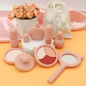 Juego de Maquillaje de Silicona para Niñas, Ecológico, Lavable, Cosmético, Lápiz Labial, Uñas, Juguetes de Belleza y Moda, Venta al Por Mayor - Product Image 2