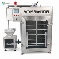 Four de fumage industriel grande capacité 50 kg par cycle, chaud et froid, pour la fumée de poisson, la séchage de viande et la transformation de saucisses