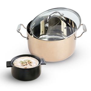 Olla pequeña tipo horno holandés, apta para inducción, de acero inoxidable de triple capa, fácil de limpiar y apta para lavavajillas. - Product Image 5