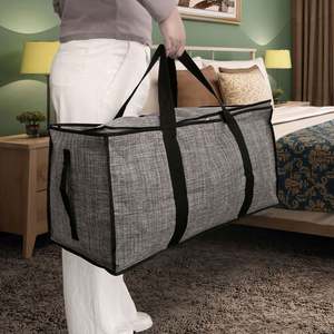 Extra <b>Large</b> Heavy Duty <b>Storage</b> Organizer <b>Bag</b> Durable Washable Square Design Fantastic Foldable for Home Use - Product Image 2