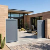 Portail coulissant vertical en aluminium, design moderne, thermolaqué, pour entrée de villa, maison, jardin, sécurité