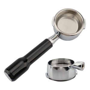 Schwarzer 58mm 2-Ohr Siebträger Kaffee Werkzeuge Espresso Bottomless Siebträger 58mm für Gaggia - Product Image 1