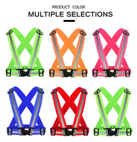 Gilet de course réfléchissant à LED Vêtements d'avertissement de sécurité en polyester avec sangle élastique de chargement USB