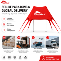 Carpa Comercial FEAMONT Tipo Estrella de Doble Pico Personalizada para Ferias Inmobiliarias en Tailandia, Toldo Promocional para Exteriores