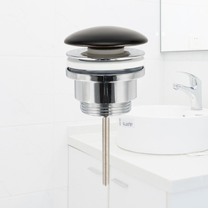 Joyhoo lưu vực bồn rửa drainers 3.5cm cơ thể bằng đồng bấm vào Clack Pop Up chất thải <span class=keywords><strong>drainer</strong></span> phòng tắm gốm hiện đại carton Matte đen 3 năm - Product Image 5