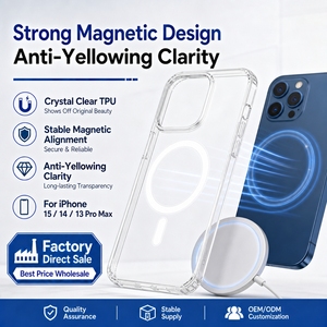 Vente directe d'usine, coque de téléphone de luxe antichoc en TPU+PC avec charge magnétique sans fil pour 17 16 15 14 13 12 Mini 11 Pro Max - Product Image 3
