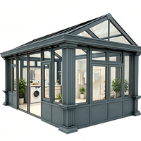 Kits de véranda en aluminium HUACAI en gros, directement de l'usine, maison en verre 4 saisons pour jardin extérieur