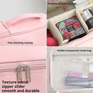 Waterproof Large PU Zipper Fashion Letter Pattern Portable Handheld <strong>Makeup</strong> Bag <strong>for</strong> Women Travel <strong>Storage</strong> - Product Image 2