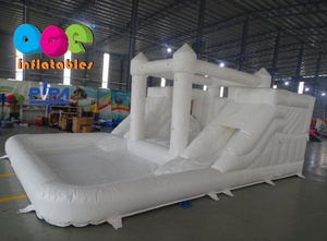 Mini château gonflable blanc avec toboggan, qualité commerciale, combo, <span class=keywords><strong>pour</strong></span> le <span class=keywords><strong>mariage</strong></span>, offre spéciale - Product Image 3