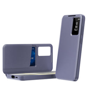 Étui de téléphone intelligent en cuir PU avec fenêtre intelligente, étui de téléphone portable de luxe avec fonction de réveil/veille automatique pour Samsung Galaxy S24 S23 <span class=keywords><strong>S22</strong></span> S25 <span class=keywords><strong>Ultra</strong></span> - Product Image 5