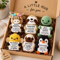 Muñecos de Animales Hechos a Mano al por Mayor, Muñecos de Ganchillo Emocionales y Positivos, Adornos de Incentivo, Juguetes de Ganchillo para Regalos de Apoyo