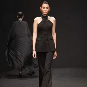 Pantalon et pantalon pour femmes de haute qualité tissu tissé en rayonne Spandex taille haute vêtements décontractés pour femmes pantalon à jambes larges NELLY - Product Image 2