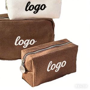 Nuevo Editor de Códigos Pane Log para Bolsas y Estuches de Cosméticos con Botón de "Cargar y Editar", Bolsa de Cosméticos para Mujer en Tela Waffle - Product Image 3