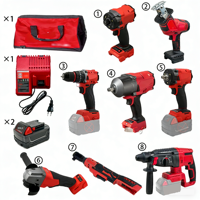 Kit d'outils sans fil de haute qualité : tournevis, clé à chocs, perceuse électrique, meuleuse d'angle, marteau perforateur, DC18V, ensemble d'outils 11-en-1