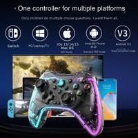 Manette de jeu sans fil RGB LED BT Joypad avec moteur vibrant Nouveau contrôleur pour PC pour PS3 pour PS4 IOS Android Switch