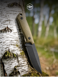 Cuchillo de caza hecho a mano con hoja fija de acero O2, punta de caña, para bushcraft, con mango completo y funda de Kydex para campamento y senderismo. - Product Image 5