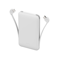Mini Banco de Energía Personalizado de 5000 mAh, Batería Ultrafina con Cables Integrados