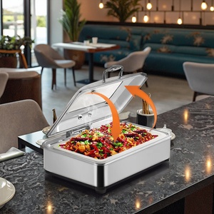 Chauffe-Plats Rectangulaires Électriques Hydrauliques de Luxe en Acier Inoxydable pour Buffets, Traiteur et Mariages - Product Image 3