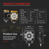 4,5 pulgadas 14W 10-90V Tractor faro Theavy equipo camión LED luz de trabajo con luz de advertencia