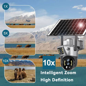 4MP 2K çift Lens kablosuz IP güvenlik kamerası 3.5 inç açık güneş enerjili akıllı Alarm düşük güç PTZ kamera bellek/SD kart veri - Product Image 5