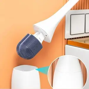 Silicone nhà vệ sinh bàn chải sạch hơn Non-Slip dài xử lý nhà vệ sinh bàn chải và pit tông thiết lập 2 trong 1