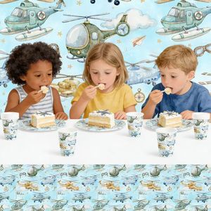DAMAI Artículos para Fiestas Infantiles con Temática de Avión, Vajilla Incluye Platos, Vasos y Servilletas de Papel, para 8 Personas - Product Image 2