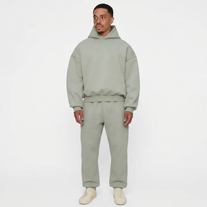 Boxy Heavyweight Hoodie High Quality Custom pullover Streetwear French Terry Hoodie <b>Plain</b> Oversized Blank Cropped <b>Hoodies</b> - Product Image 1