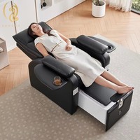 Fauteuil de pédicure de luxe réglable Chuque avec système de jets de vibration et bain à remous magnétique, plateforme violette, pour salon de manucure et soins des pieds