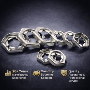 Écrous autobloquants zingués DIN 7967 métriques hexagonaux ANSI entièrement filetés pour raccords de tuyauterie - Product Image 1