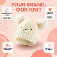 Bonnet d'hiver en crochet pour enfants - Bonnet tricoté à pompon pour bébé, chaud et réglable, idéal pour les voyages