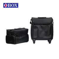 OBOX Outil de salon de coiffure professionnel Oxford Case Trolley Trousse de maquillage Valise de grande capacité Fermeture éclair Cordon de serrage Étanche