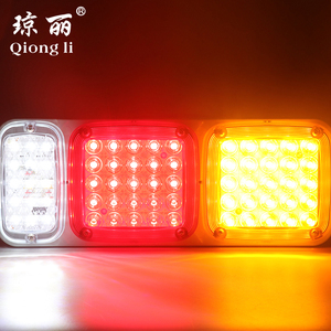 Recién mejorado 12V 24V LED <span class=keywords><strong>Luz</strong></span> <span class=keywords><strong>trasera</strong></span> Lámpara <span class=keywords><strong>trasera</strong></span> 75 LED Combinación de tres lentes en condición de placa de plástico Nuevo - Product Image 6