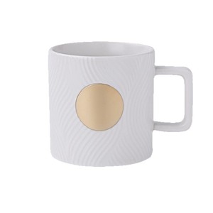 <b>Ceramic</b> Mug With Copper Badge Custom Logo Business Gift Retro Coffee <b>Cup</b> Single <b>Cup</b> Solid Color - Product Image 4