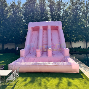 Tobogan acuatico hinchable commercial kids party waterslide jumpers inflatable pink water <b>slide</b> with <b>pool</b> - Product Image 3